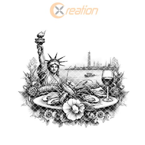 Statue of Liberty Charcuterie Board, Elegant Seafood Design,