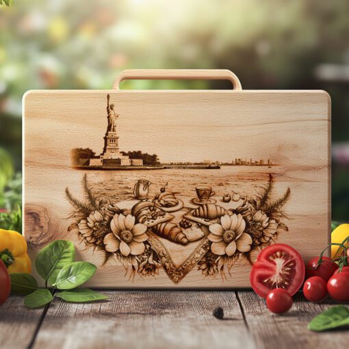 Statue of Liberty Charcuterie Board Engraving, Brunch Harbor