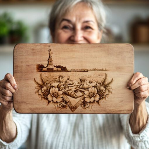 Statue of Liberty Charcuterie Board Engraving, Brunch Harbor
