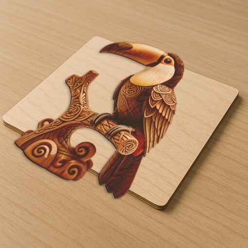Conception d'estampage laser 3D d'illusion de toucan, modèle d'art d'oiseau tropical pour projets. – Image 3