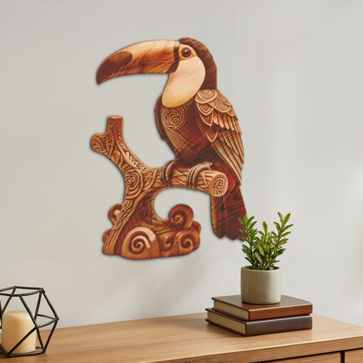 Conception d'estampage laser 3D d'illusion de toucan, modèle d'art d'oiseau tropical pour projets. – Image 4
