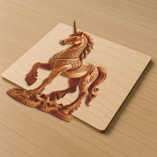 Design d'illusion 3D Licorne, Fichier de gravure laser pour l'art et la décoration intérieure – Image 4