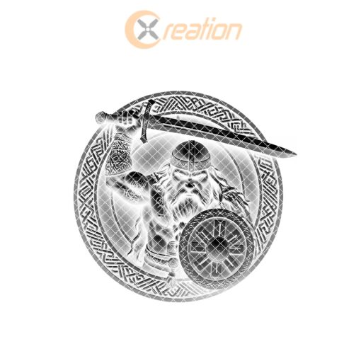 Viking Warrior 3D Illusion Slate Coaster Engraving File,