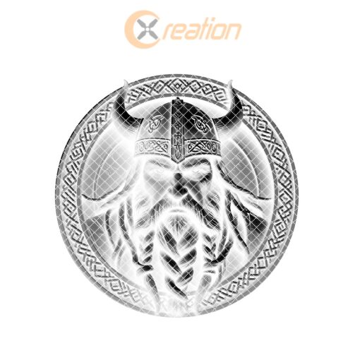 Viking Warrior 3D Slate Coaster Engraving File, PNG