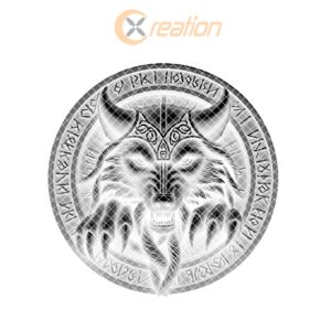 Viking Wolf 3D Slate Coaster, Laser Engraved PNG,