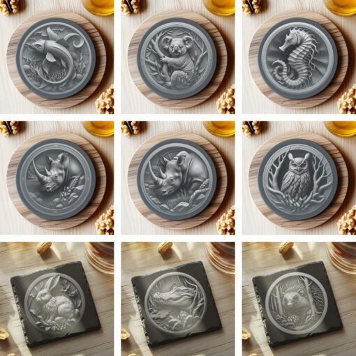 File PNG di incisione laser per tappetino 3D per animali selvatici - immagine 4