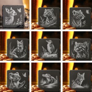 Wild Animals Bundle, Slate Coaster Laser Engraving Files,