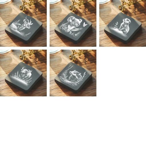 Wild Animals Bundle, Slate Coaster Laser Engraving Files,