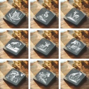Wild Animals Bundle, Slate Coaster Laser Engraving Files,
