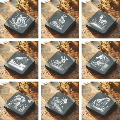 Wild Animals Bundle, Slate Coaster Laser Engraving Files,