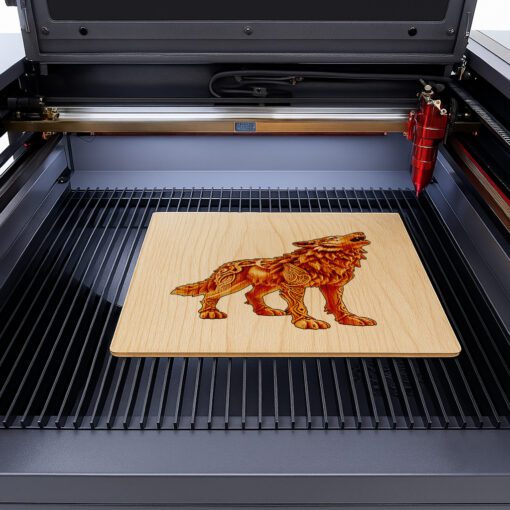 Fichier de conception d'illusion 3D de loup, modèle d'art animal gravé au laser, téléchargement numérique – Image 3