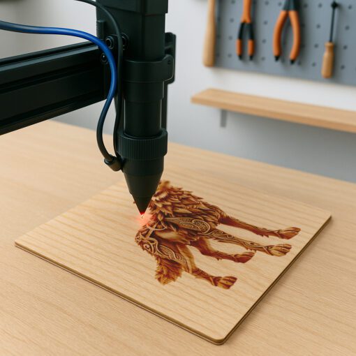 Fichier de conception d'illusion 3D de loup, modèle d'art animal gravé au laser, téléchargement numérique – Image 5