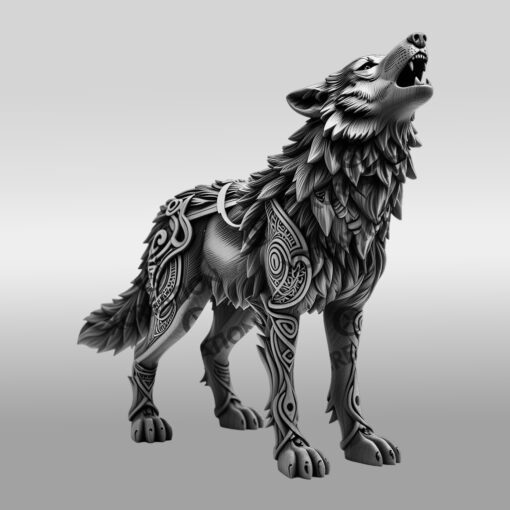 Fichier de conception d'illusion 3D de loup, modèle d'art animal gravé au laser, téléchargement numérique – Image 6