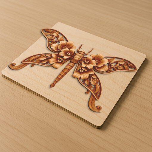 3D Damselfly Laser Engraving File, Intricate Insect Art,