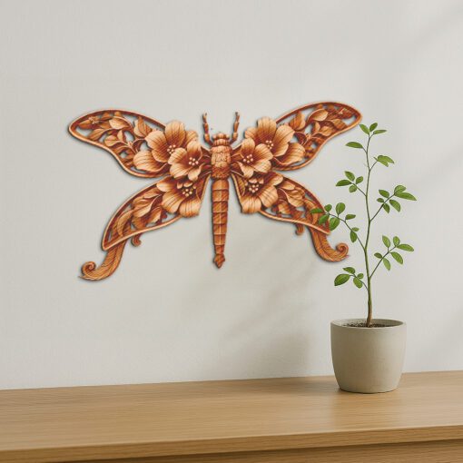 3D Damselfly Laser Engraving File, Intricate Insect Art,
