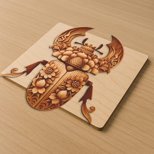 3D Insect Illusion Laser Engraving File, Bark Beetle