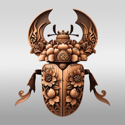 3D Insect Illusion Laser Engraving File, Bark Beetle