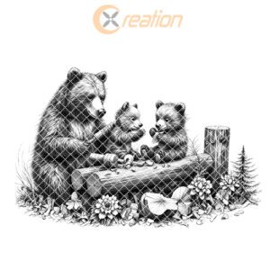 Bear Charcuterie Board Laser Engraving File, Rustic Woodworking