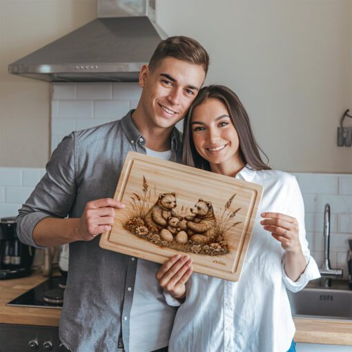 Bear Family Easter Charcuterie Board Engraving File, Rustic