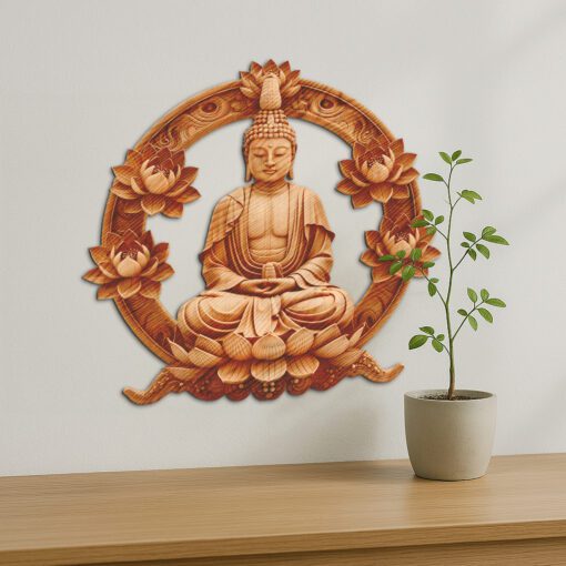 Buddha 3D Illusion Laser Engraving File, Buddhist Art,