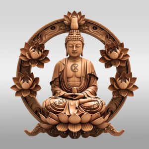 Buddha 3D Illusion Laser Engraving File, Buddhist Art,
