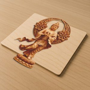 Buddha 3D Illusion Laser Engraving File, Cosmic Dance