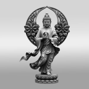 Buddha 3D Illusion Laser Engraving File, Cosmic Dance