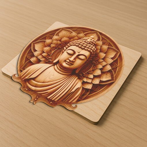 Buddha 3D Illusion Laser Engraving File, Enlightened Visage,