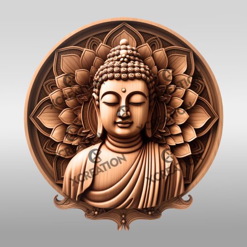 Buddha 3D Illusion Laser Engraving File, Enlightened Visage,