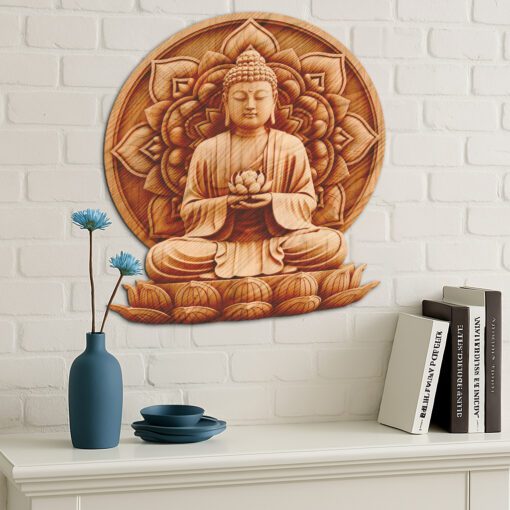 Buddha 3D Illusion Laser Engraving File, Lotus Mandala