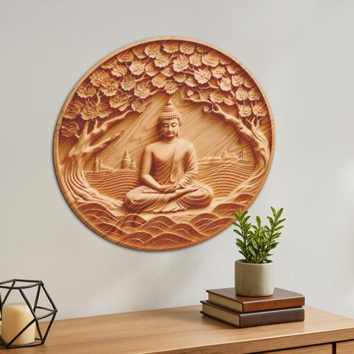 Buddha 3D Illusion Laser Engraving File, Meditating Zen