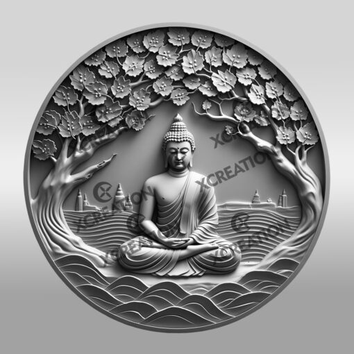 Buddha 3D Illusion Laser Engraving File, Meditating Zen