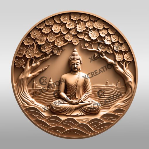 Buddha 3D Illusion Laser Engraving File, Meditating Zen