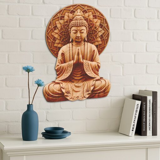 File di incisione laser 3D con illusione del Buddha, arte della meditazione, download decorazioni Zen - immagine 5