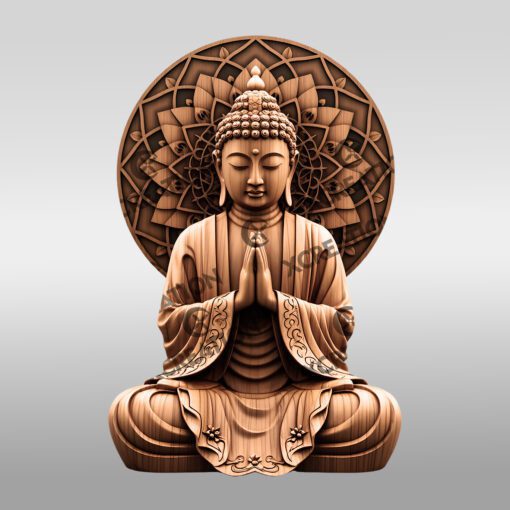 Buddha 3D Illusion Laser Engraving File, Meditation Art,