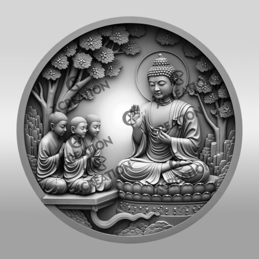 Buddha 3D Illusion Laser Engraving File, Meditation Wall