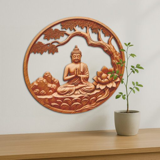 Buddha 3D Illusion Laser Engraving File, Meditation Wall