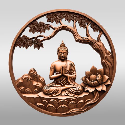 Buddha 3D Illusion Laser Engraving File, Meditation Wall