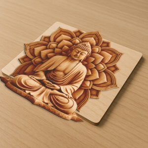 Buddha 3D Illusion Laser Engraving File, Meditation Zen