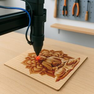 Buddha 3D Illusion Laser Engraving File, Meditation Zen