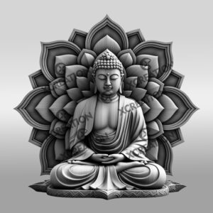 Buddha 3D Illusion Laser Engraving File, Meditation Zen
