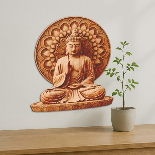Buddha 3D Illusion Laser Engraving File, Peaceful Art