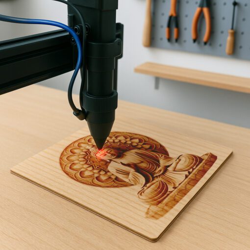 Buddha 3D Illusion Laser Engraving File, Peaceful Art