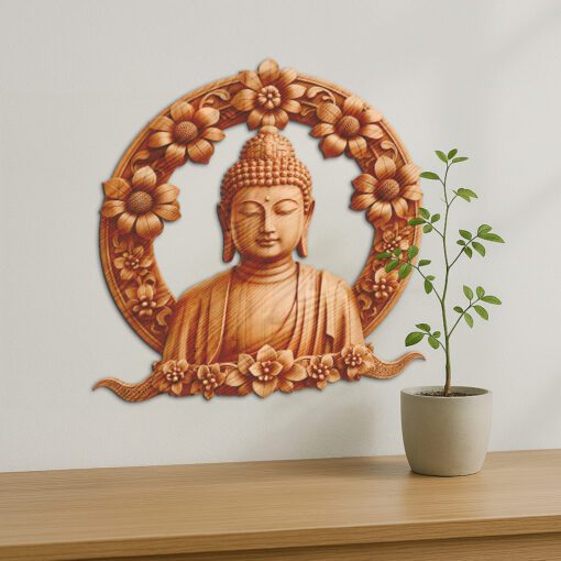 File Incisione Laser 3D Illusione Buddha, Design Viso Pacifico per Decorazioni Meditative - immagine 4