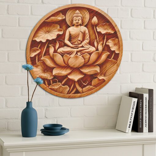 Buddha 3D Illusion Laser Engraving File, Peaceful Lotus