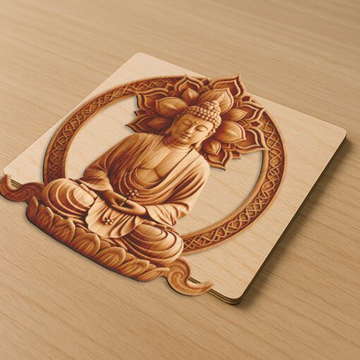 Buddha 3D Illusion Laser Engraving File, Radiant Spiritual