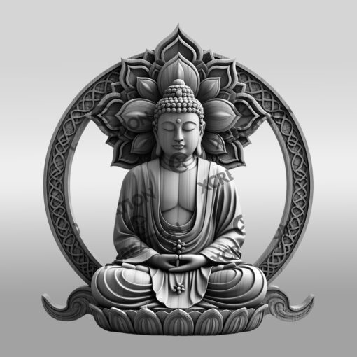 Buddha 3D Illusion Laser Engraving File, Radiant Spiritual