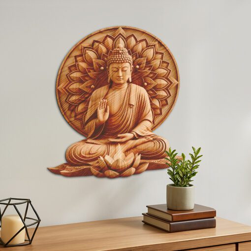Buddha 3D Illusion Laser Engraving File, Sacred Fire