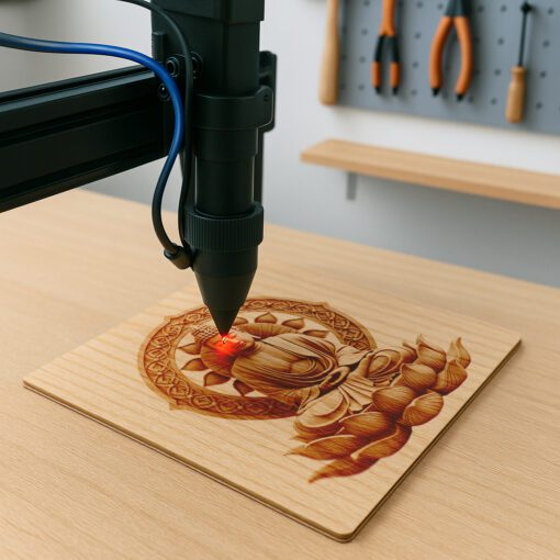 File di incisione laser con illusione 3D del Buddha, arte serena per un arredamento tranquillo - immagine 3