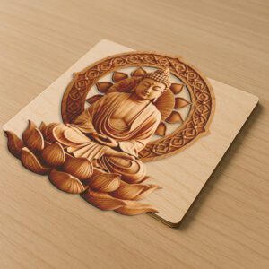 Buddha 3D Illusion Laser Engraving File, Serene Art